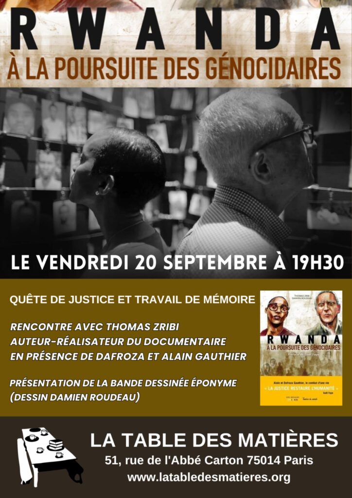 Affiche Rwanda - La Table des Matières - Paris